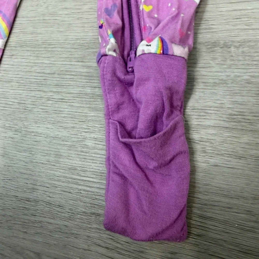 Little Sleepies Unicorn Rainbow Zippy Bamboo Sleeper Purple 12-18 Months
